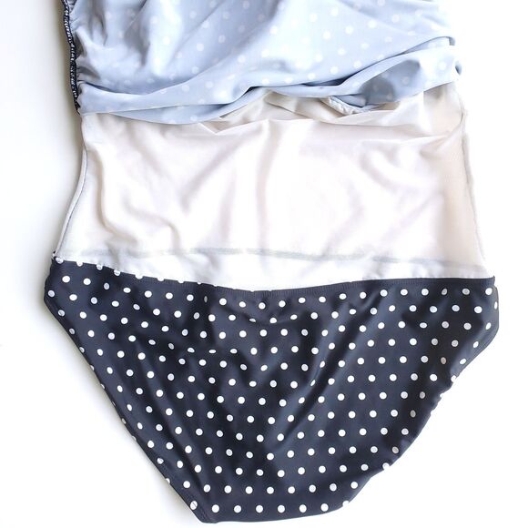 Lauren Ralph Lauren Swimsuit Womens 12 Black Polka Dot One Piece Bathing Suit - Picture 8 of 16